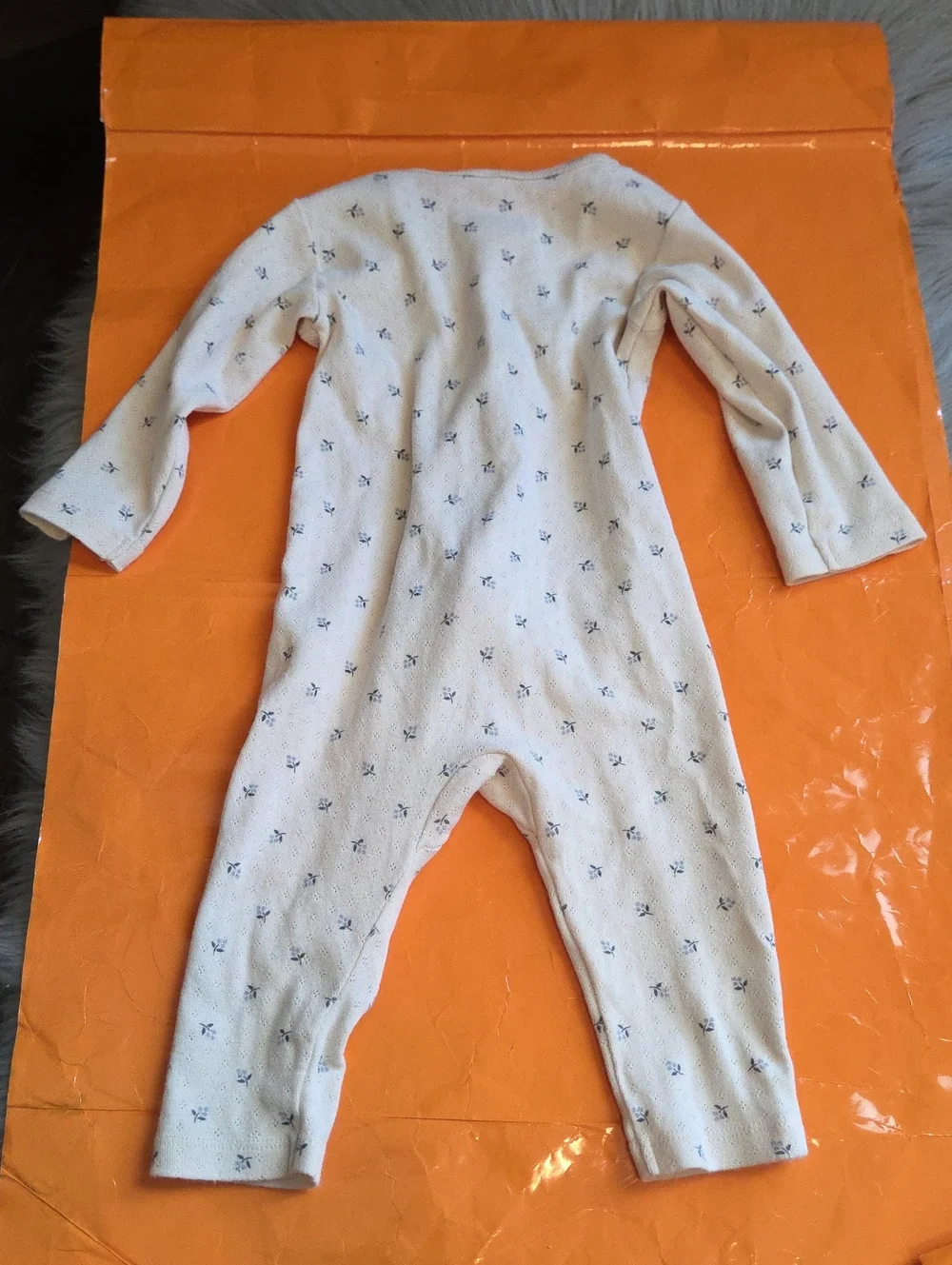 Quincy Mae Ruffle Footless Jumpsuit 100% Organic Cotton Size: 6-12m